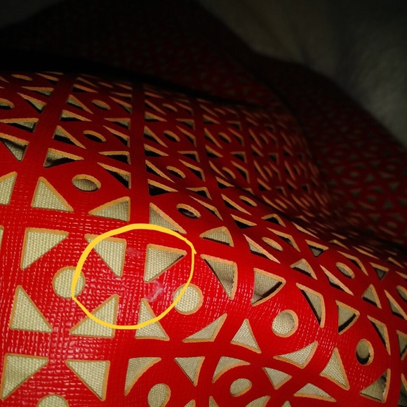 Banana Republic Eyelet Orange Tote Leather - Picture 6 of 8